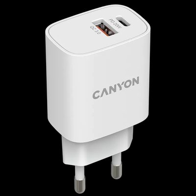 Canyon H-08 white (QC18W/PD 20W) Сетевое зарядное устройство 99-00012591 фото