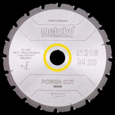 Metabo "power cut wood - professional" (628230000) Пильний диск 216x30, Z20 WZ 5° neg. 99-00015427 фото