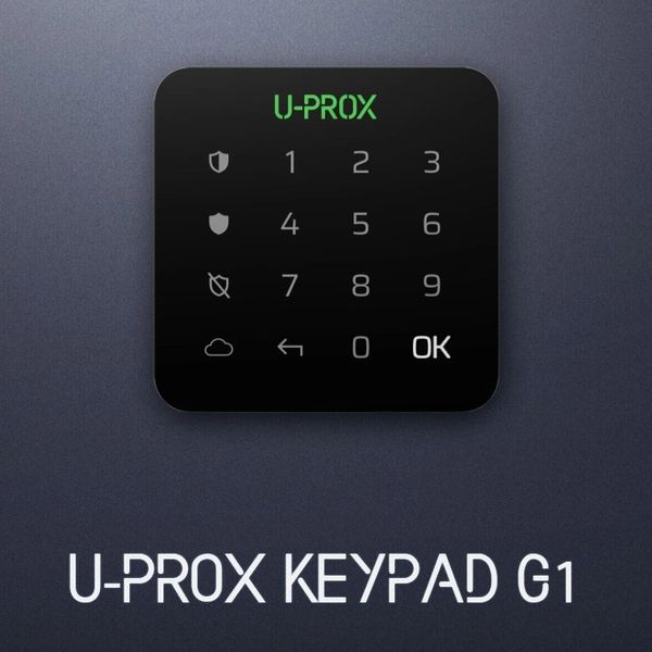 U-Prox Keypad G1 Black Бездротова сенсорна клавіатура для однієї групи 99-00013657 фото