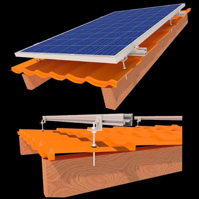 StringSetter SS-XL-M 02 комплект кріплення 2 сонячних панелей до 1145мм металочерепиця, шифер 99-00016162 фото
