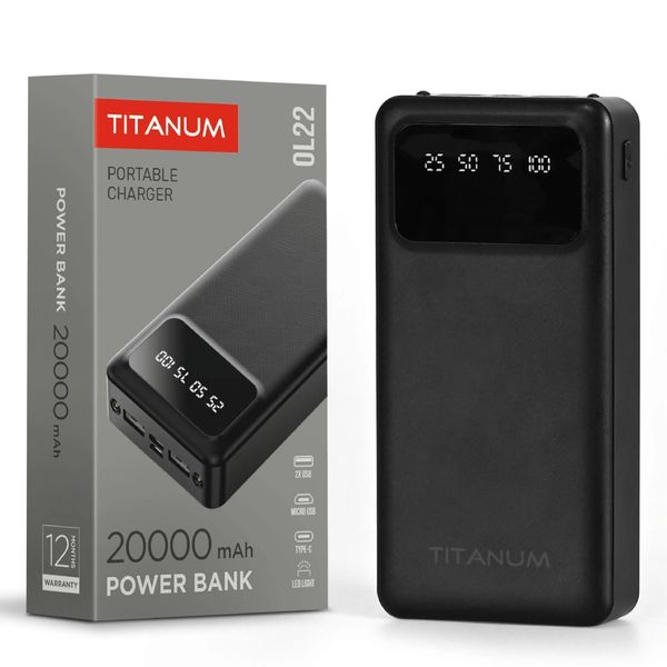 TITANUM OL22 Black 20000mAh Повербанк 99-00016935 фото