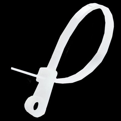 APRO 5х200 Стяжка кабельная с кольцом белая (пач. 100шт.) 99-00011195 фото