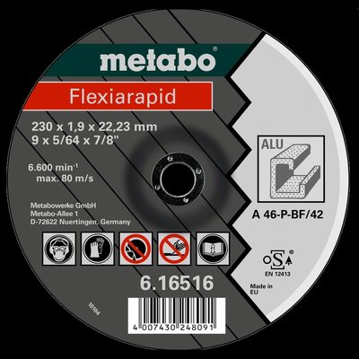 Metabo Flexiarapid (616513000) Відрізний круг по алюмінію 125 x 1,0 x 22,23 мм, TF 41 99-00015400 фото