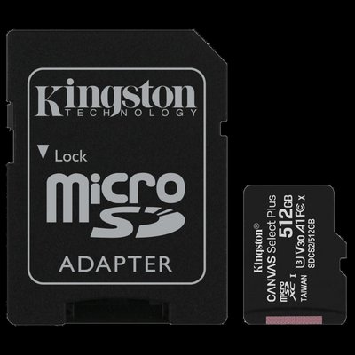 Kingston 512GB micSDXC Canvas Select Plus 100R A1 C10 Card + ADP Модуль флэш-памяти 99-00013239 фото