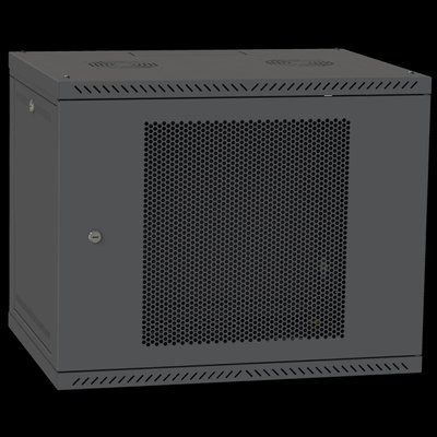 IPCOM 9U 600x600 Шкаф телекоммуникационный двери перф (черный) 99-00017726 фото