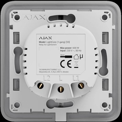 Ajax LightCore (1-gang) [55] (8EU) Реле для одноклавішного вимикача 99-00012183 фото