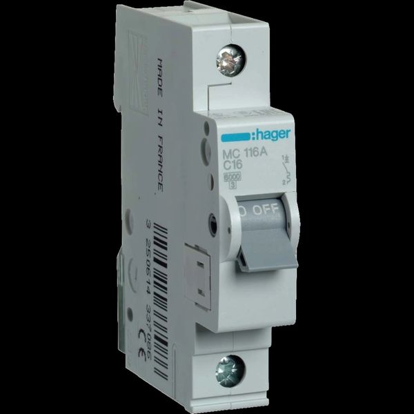 Hager In=16А «C» 6kA MC116A Автоматический выключатель 99-00010963 фото