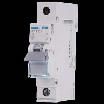 Hager MCN104 Автоматичний вимикач 1P 6kA C-4A 1M 99-00016382 фото