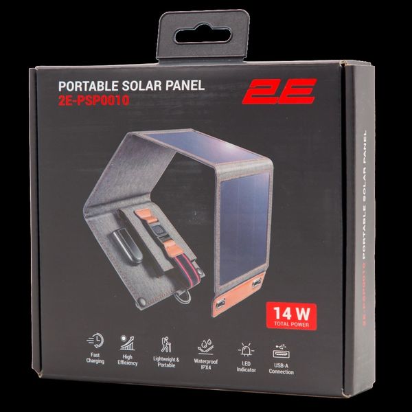 2E Портативна сонячна панель, 14 Вт зарядний пристрій, USB-A 5V/2.4A 99-00011010 фото