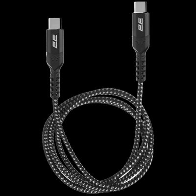 2E Type-C USB-C > USB-C Кабель заряджання/синхронізації 1м 240Вт плетений чорний 99-00019160 фото