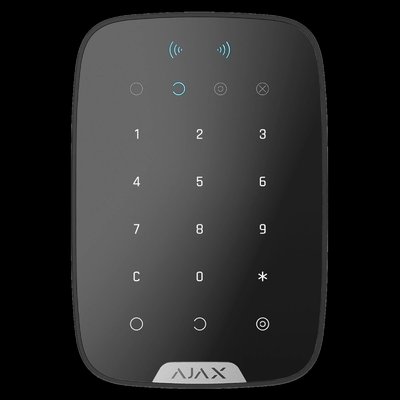 Ajax Keypad S Plus (8PD) black Бездротова клавіатура з підтримкою захищених карток і брелоків 99-00014680 фото