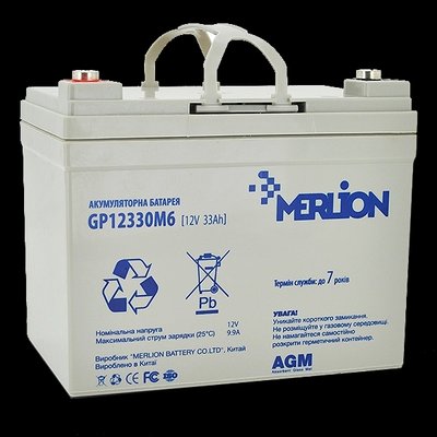 MERLION AGM GP12330M6 12 V 33 Ah Акумуляторна батарея 99-00011648 фото