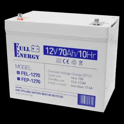 Full Energy FEL-1270 12V 70 Ah Акумулятор гелевий 99-00012365 фото