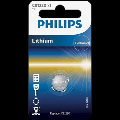 Philips CR1220 Батарейка літієва блістер, 1 шт 99-00013472 фото