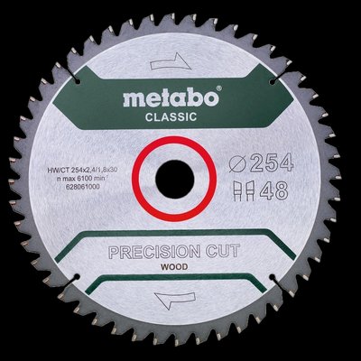 Metabo "precision cut wood - classic" (628061000) Пильний диск 254x30, Z48 WZ 5°neg. 99-00015425 фото