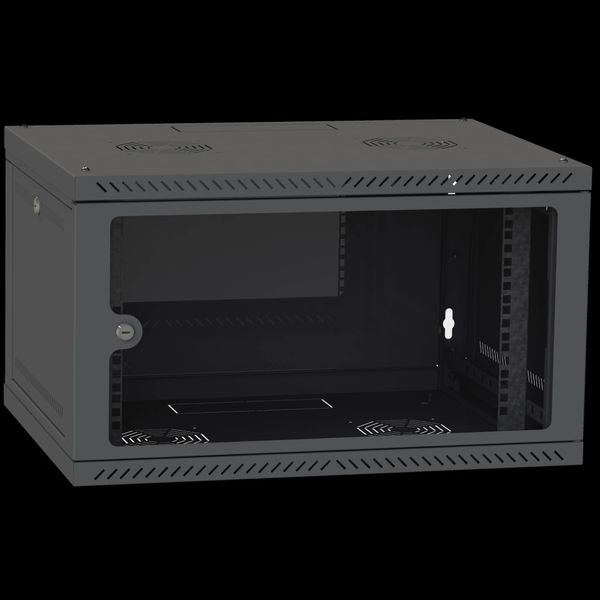 IPCOM 6U 600x450 Шкаф телекоммуникационный двери стекло (черный) 99-00017722 фото