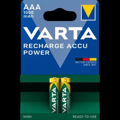 VARTA RECHARGEABLE ACCU AAA 1000mAh BLI 2 NI-MH (READY 2 USE) Аккумулятор 99-00009611 фото